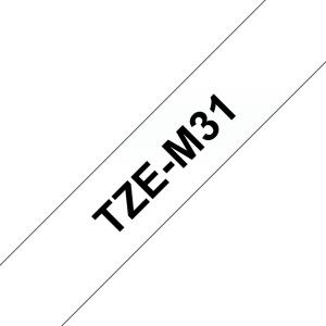 Tape 12mm Matt Black On Clear (tze-m31)