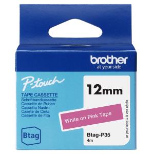 Tape 12mm Non Lami White On Pink (btagp35)