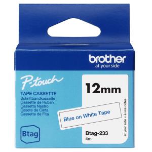 Tape 12mm Non Lami Blue On White (btag233)
