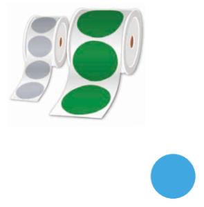 Rolls Of Pre-cut Circular Labels Sky Blue 50mm - 500 Labels/roll