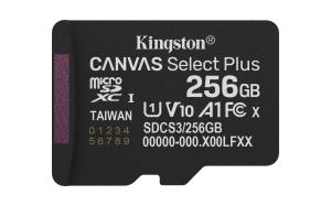 Micro Sdxc Card - Canvas Select Plus - 256GB - Uhs-i U1/u3 Video Class 10/30 A1 Single Pack Without Adapter