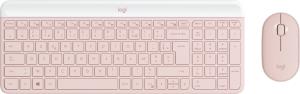Slim Wireless Keyboard And Mouse Combo Mk470 - Rose - Azerty French