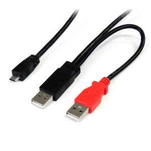 USB Y Cable For External Hard Drive USB A To Micro B 1m