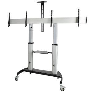 Dual Tv Cart/mount Rolling Tv Cart - Lockable Wheels