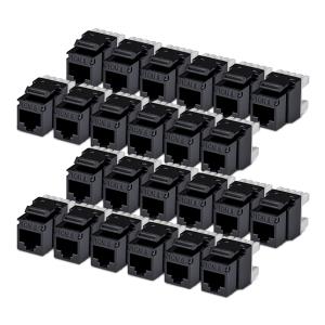 CAT6 Utp Keystone Jack 24-pack 180-degree 110 Punch Down Black