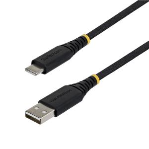 USB Charging Cord - USB-a To USB-c 3a, USB 2.0 Dual-layer Braided - 1ft Black