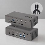 Thunderbolt 5 Dock With Nvme Slot For Mac And Windows, Up To Dual 8k 60hz Or Triple 4k 144hz, 140w Laptop Charging