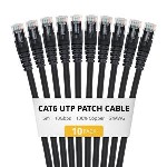 Patch Cable - CAT6 - U/utp - Snagless - 5m - Black 10 Pack