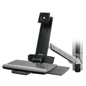 Styleview Sit-stand Combo System With Medium Cpu Holder (polished Aluminum)