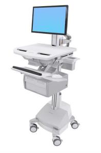 Styleview Cart With LCD Pivot SLA Powered 2 Tall Drawers (2 Medium Tall Drawers X 1 Row) EU