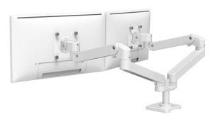 Monitor Mount - LX Pro Dual Side-by-Side Arm - Desk - 2 monitor - Tilt/Pan/Rotate - up to 27in - White