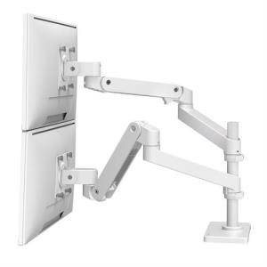 Monitor Mount - LX Pro Dual Stacking Arm - Desk - 2 monitor - Tilt/Pan/Rotate - up to 27in - White