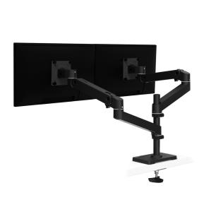 Monitor Mount - LX Pro Dual Stacking Arm, Grommet Mount - Desk - 2 monitor - Tilt/Pan/Rotate - up to 27in - Black