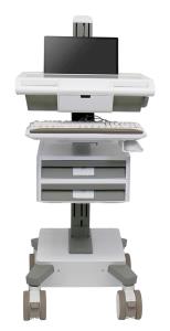 Mosaic Laptop Cart - Tier 2 Std 1x1 - Configured with key-lock drawers