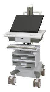 Mobile Cart - Mosaic LCD Cart with Flex Arm - Tier 2 Std 1x1 - Configured with key-lock drawers - 1 monitor - Tilt/Pan/Rotation - up to 27in