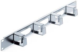 Cable Management Panel 19in 1u ,4 Short Plastic Rings, Grey