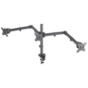 Monitor Mount - Wall - 3 Monitors - 13 to 27in - Black