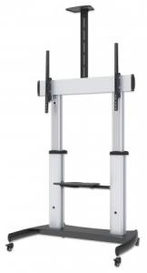 TV Cart - 1 TV - Tilt/Height-Adjustable - 60 to 100in - Silver/Black