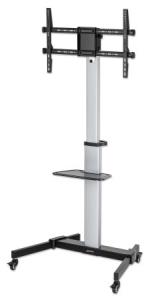 TV Cart - 1 TV - Tilt/Height-Adjustable - 37 to 86in - Silver/Black