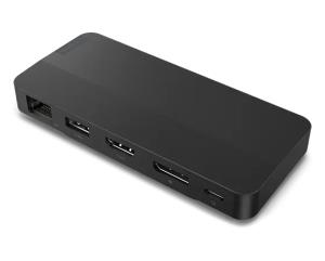 USB-C Dual Display Travel Dock - HDMI 2.1 /  DP 1.4 / USB-A / 2x USB-C 10 Gbps / GbE  - 65W USB Power Delivery - with power adapter UK