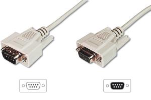 atatransfer extension cable, D-Sub9 M/F, 5m serial, molded beige