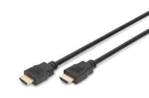 HDMI High Speed connection cable, type A M/M, 5m w/Ethernet, Full HD 60p, gold black