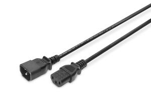 Power Cord extension cable, C14 - C13 M/F, 1.8m, H05VV-F3G 0.75qmm black (AK-440201-018-S)