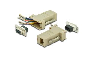 Adaptor, DB9, RJ45, Modular DB9 F, RJ45 F