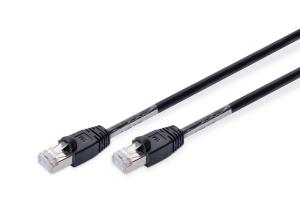 outdoor Patch cable - CAT6 - S/FTP - Booted - Cu - 1m - black sheath