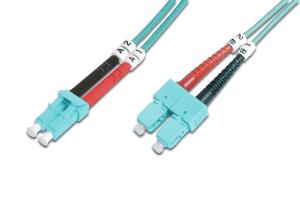 Fiber Optic Patch Cord, LC to SC Multimode 50/125 , Duplex Length 2m Class OM3