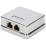 CAT6A Surface mount box 2x Keystone Modules shielded, 2-port