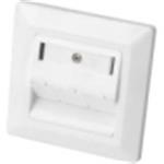 Faceplate for Keystone Jacks,3x RJ45 dust cover, 80/80 + central plate, pure white, separate ground connection