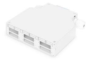 DIN Rail Splicing Box for 6x SC//DX Couplers, color grey