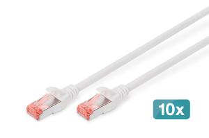 CAT6 S-FTP patch cable Cu LSZH AWG 27/7 length 1m - white - 10pk