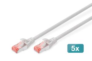 Patch cable - CAT6 - S/FTP - Snagless - Cu - 7m - grey - 5pk