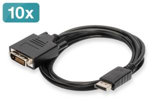 DisplayPort Adapter Cable, Dp - DVI (24+1) M/m, Full Hd, Ce, 2m Black 10pk