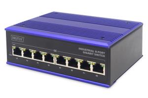Industrial 8-Port Gigabit Switch DIN rail, extended temp. range
