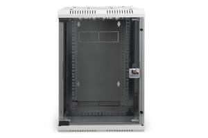 10in and 19in combi wall mounting cabinet 10U horizontal (10in), 5U vertical (19in), grey