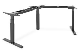 Height Adjustable Table Frame, 3-leg 120 degree, black