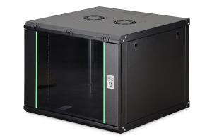 Wall mounting cabinet - 9U 478x600x600mm, black (RAL 9005)