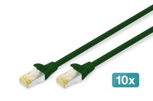 Patch cable - CAT6a - S/FTP - Snagless - Cu - 0.5m - green - 10pk