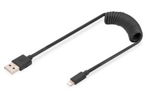 USB Type A to Lightning Spring cable ~MFI C89 TPU USB 2.0, PD20W Max
