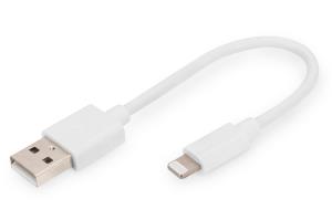 USB-A to lightning MFI C89, 15cm Data and charging cable, white, 5V, 2.4A