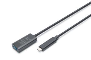 Active USB-C Extension Cable - 10G USB 3.2 Gen2 USB-C - USB-A (M/F) - 5m