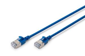 Slim Patch cable - CAT6A - F-FTP - 50cm - Blue