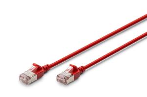 Slim Patch cable - CAT6A - F-FTP - 50cm - Red