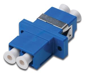 Fiber optic coupler - Duplex LC to LC SM OS2 Blue ceramic sleeve polymer housing incl. screws