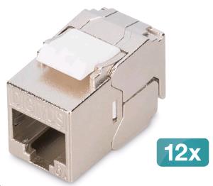 CAT6a compact body Keystone Module - shielded, tool free connection, 12 pcs.