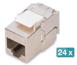 CAT6a compact body Keystone Module - shielded, tool free connection, 24 pcs.
