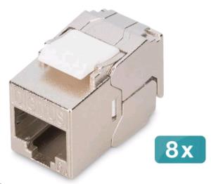 CAT6a compact body Keystone Module - shielded, tool free connection, 8 pcs.